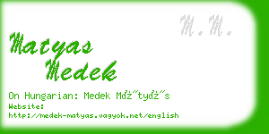 matyas medek business card